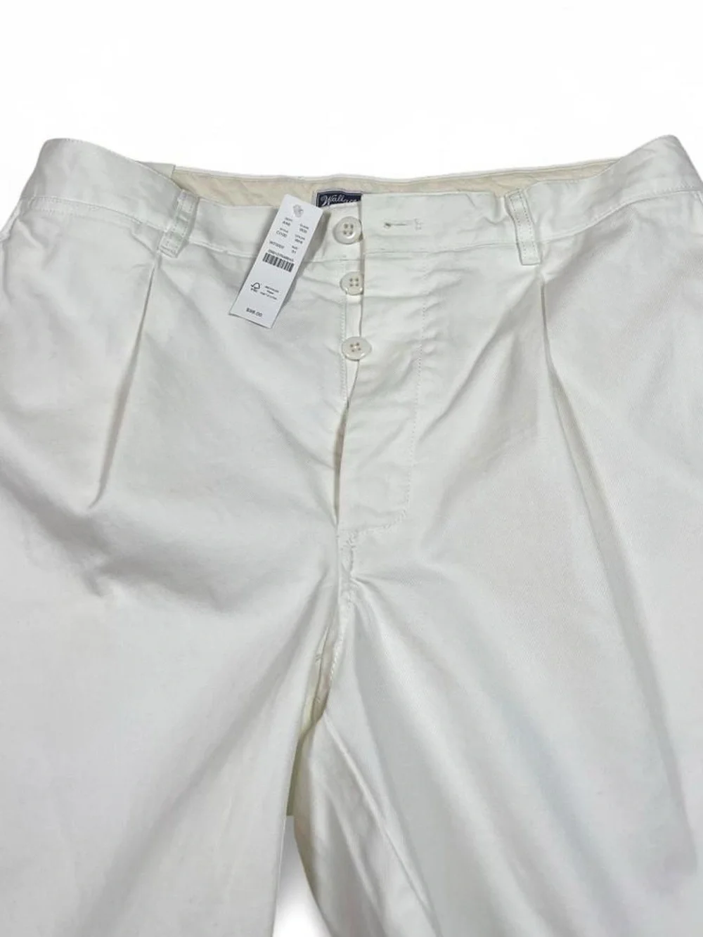 NWT! Wallace & Barnes J.Crew White Pleated Button-Fly Shorts Men’s Size W31 L8